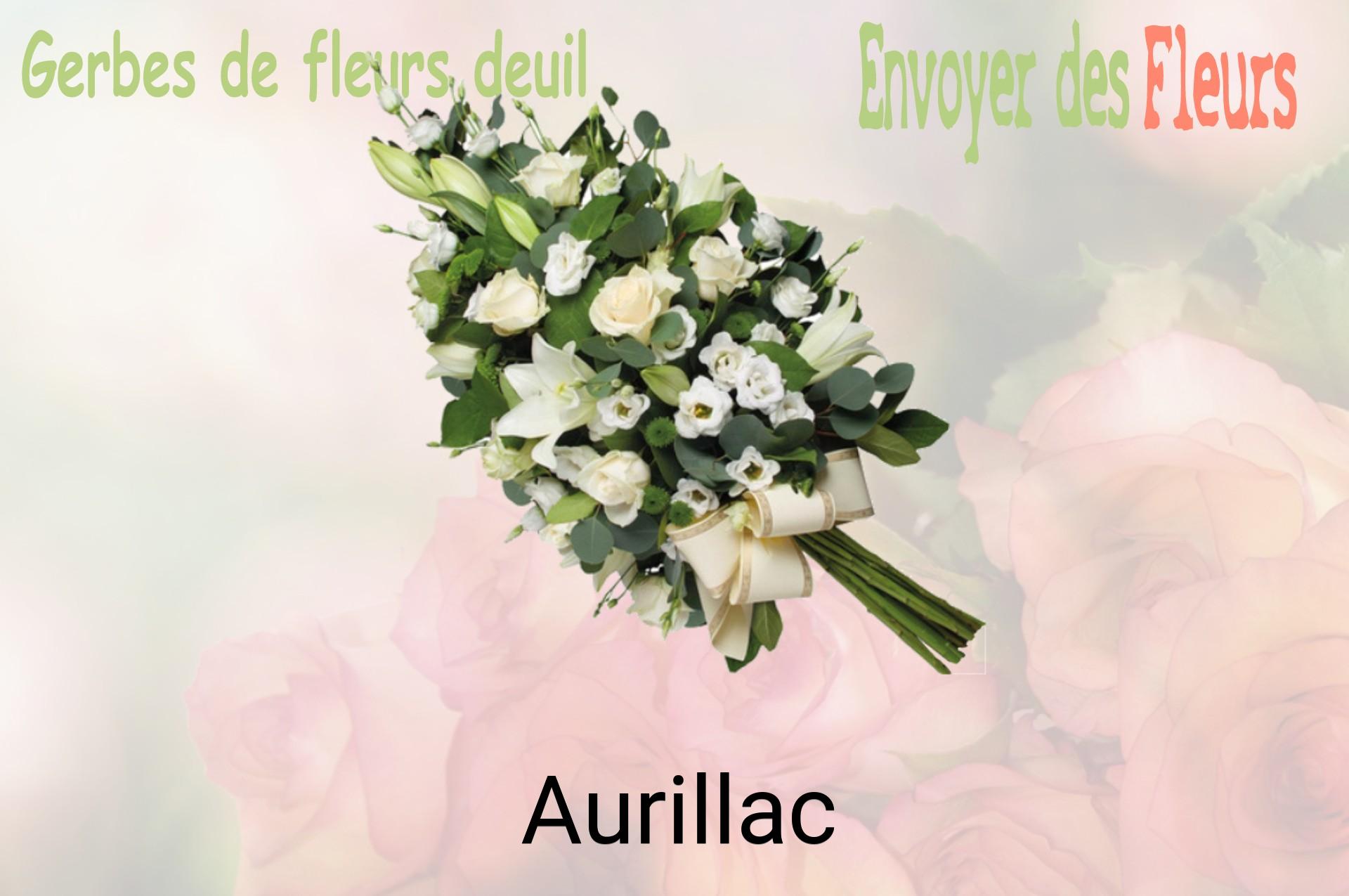 Gerbe de fleurs de deuil livrée à Aurillac